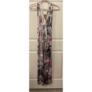 Doki Geki Women's Multicolor Floral Long Racerback Boho Maxi Dress, S